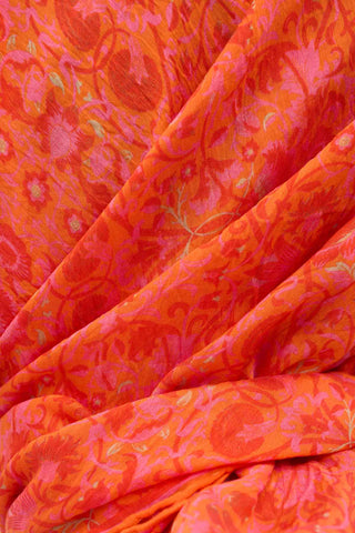 Viscose Velora Scarf, Four Seasons, Baroque Floral Pattern, Espresso, 90x90 cm 