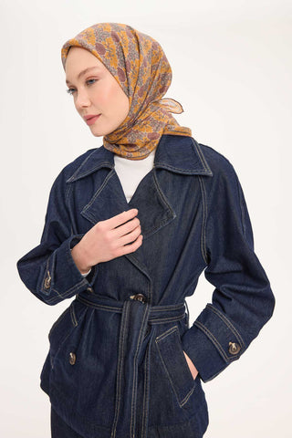 Tencel Monare Eşarp Bahar Desen Bordo 90X90