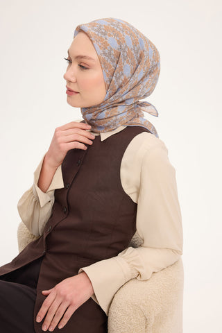 Tencel Monare Eşarp Bahar Desen Taba 90X90
