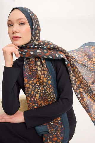 Tencel Monare Şal Zümrüt Taş Desen 75x195