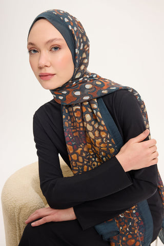 Tencel Monare Şal Zümrüt Taş Desen 75x195