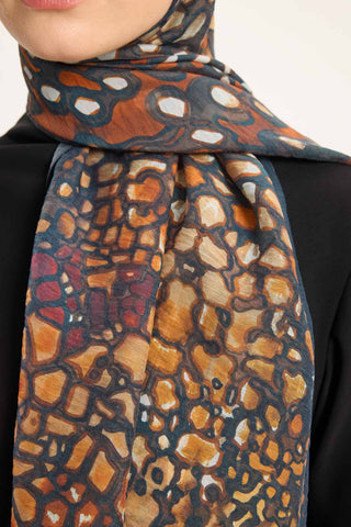 Tencel Monare Şal Zümrüt Taş Desen 75x195