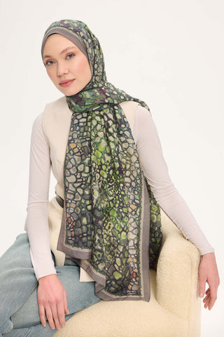 Tencel Monare Gri Taş Desen 75x195