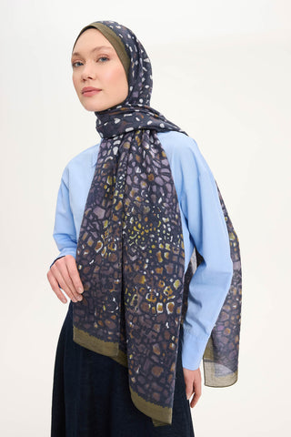 Tencel Monare Asker Yeşili Taş Desen 75x195