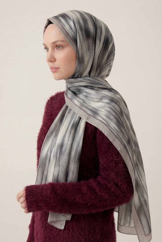 Su Yolu Desen Gri 75X195 Soft Şal
