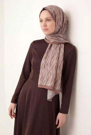 Yaprak Desen Soluk Lila 75X195 Soft Şal