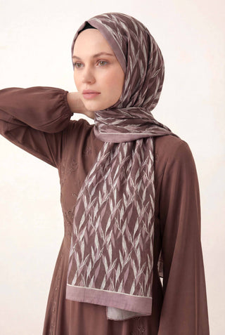 Yaprak Desen Mocha Mousse 75X195 Soft Şal