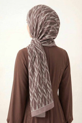 Yaprak Desen Mocha Mousse 75X195 Soft Şal
