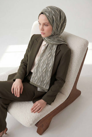 Yaprak Desen Çağla Yeşili 75X195 Soft Şal