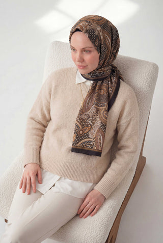 Etnik Desen Antrasit 75X195 Soft Şal