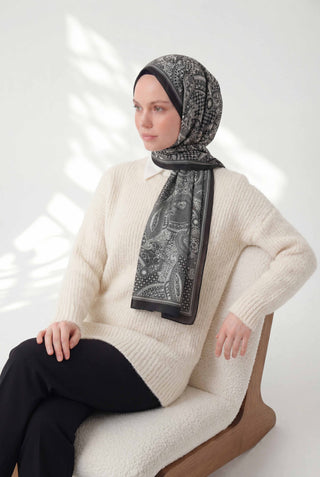 Etnik Desen Siyah 75X195 Soft Şal