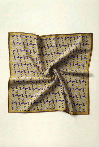 Pamuk Karışımlı Eşarp Soluk Gri Geometrik Dalga Desen Soft Dokulu Kaymaz 90X90