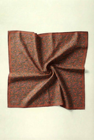 Pamuk Karışımlı Eşarp Mercan Geometrik Dalga Desen Soft Dokulu Kaymaz 90X90