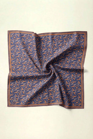 Pamuk Karışımlı Eşarp Mor Geometrik Dalga Desen Soft Dokulu Kaymaz 90X90