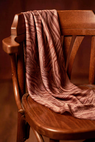 Pamuk Karışımlı Eşarp Kahverengi Zebra Desen Soft Dokulu Kaymaz 90X90