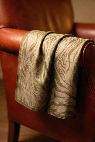 Pamuk Karışımlı Eşarp Koyu Vizon Zebra Desen Soft Dokulu Kaymaz 90X90