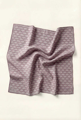 Pamuk Karışımlı Eşarp Toz Pembe Geometrik Üçgen Desen Soft Dokulu Kaymaz 90X90