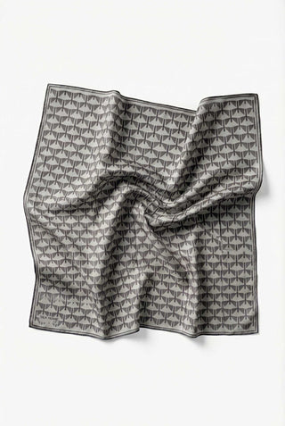 Pamuk Karışımlı Eşarp Gri Geometrik Üçgen Desen Soft Dokulu Kaymaz 90X90 - 463993471203 - | Silk Home