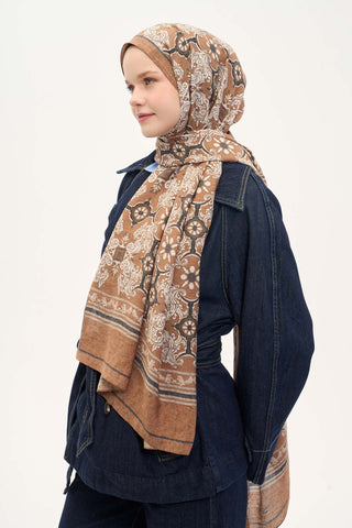 Urban Hours Luvia Sütlü Kahve Mayda Şal 190x70 - | Silk Home