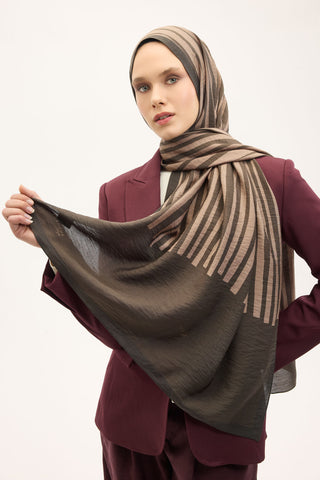 Urban Hours Orya Acı Kahve Mayda Şal 190x70 - | Silk Home