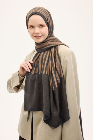 Urban Hours Orya Acı Kahve Mayda Şal 190x70 - | Silk Home