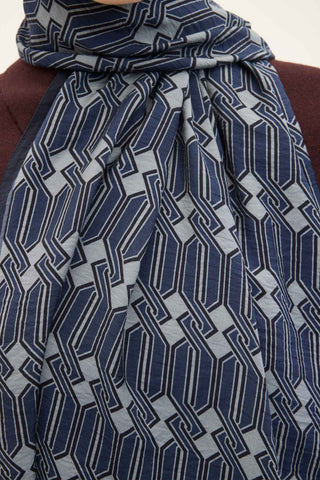 Urban Hours Lumera Gece Mavi Mayda Şal 190x70 - | Silk Home