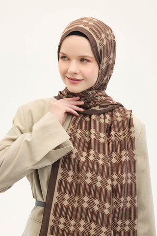 Urban Hours Lumera Acı Kahve Mayda Şal 190x70 - | Silk Home