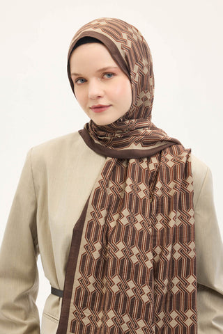 Urban Hours Lumera Acı Kahve Mayda Şal 190x70 - | Silk Home