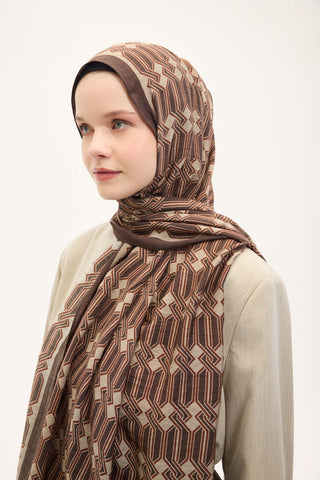 Urban Hours Lumera Acı Kahve Mayda Şal 190x70 - | Silk Home