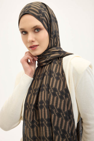 Urban Hours Lumera Koyu Kahverengi Mayda Şal 190x70 - | Silk Home