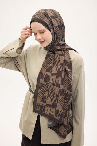 Urban Hours Elvora Çikolata Kahve Mayda Şal 190x70