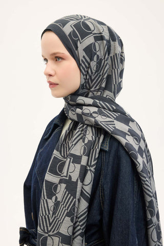 Urban Hours Elvora Dumanlı Siyah Mayda Şal 190x70 - | Silk Home