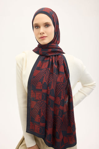 Urban Hours Elvora Gece Mavisi Mayda Şal 190x70