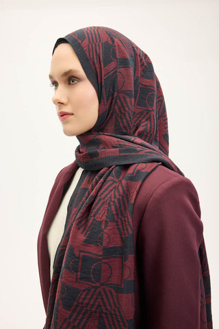 Urban Hours Elvora Bordo Mayda Şal 190x70 - | Silk Home
