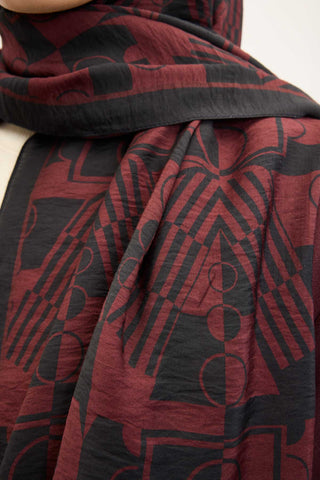 Urban Hours Elvora Bordo Mayda Şal 190x70 - | Silk Home
