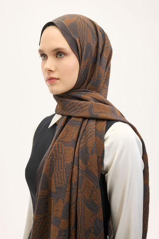 Urban Hours Elvora Acı Kahve Mayda Şal 190x70 - | Silk Home