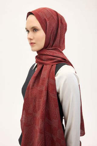 Urban Hours Elvora Kiremit Kırmızı Mayda Şal 190x70 - | Silk Home
