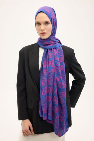 Urban Hours Elvora Eflatun Mayda Şal 190x70