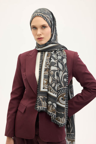 Urban Hours Antik Koyu Antrasit Mayda Şal 190x70