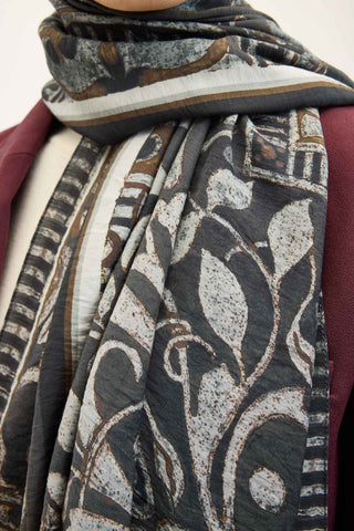 Urban Hours Antik Koyu Antrasit Mayda Şal 190x70 - | Silk Home