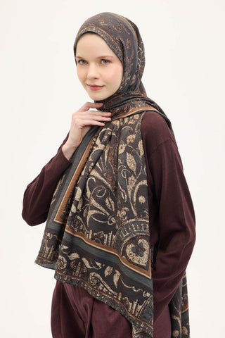 Urban Hours Antik Koyu Kahverengi Mayda Şal 190x70