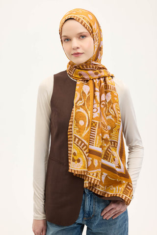 Urban Hours Antik Hardal Mayda Şal 190x70