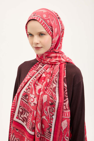 Urban Hours Antik Çilek Kırmızı Mayda Şal 190x70