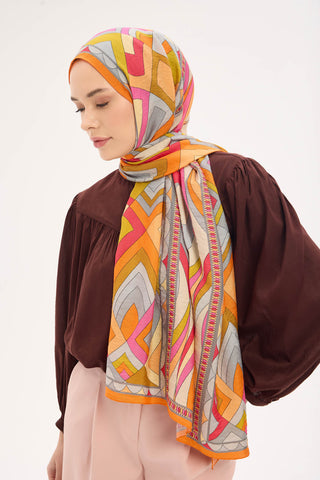 Urban Hours Lora Desen Turuncu Mayda Şal 190x70