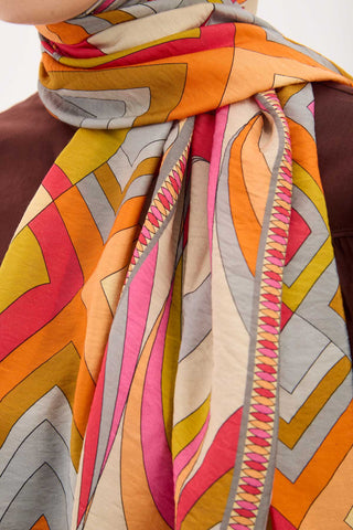 Urban Hours Lora Desen Turuncu Mayda Şal 190x70