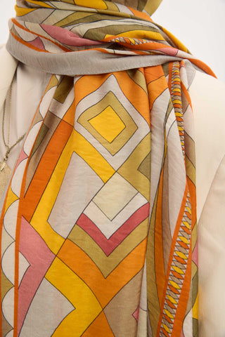 Urban Hours Lora Desen Açık Gri Mayda Şal 190x70