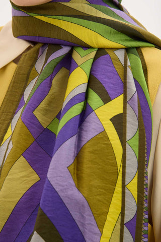 Urban Hours Lora Desen Koyu Asker Yeşili Mayda Şal 190x70