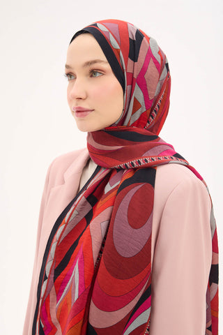 Urban Hours Lora Desen Koyu Siyah Mayda Şal 190x70