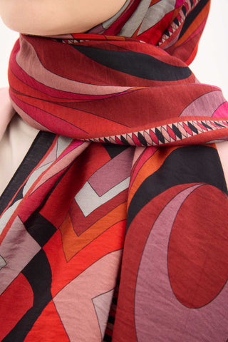 Urban Hours Lora Desen Koyu Siyah Mayda Şal 190x70