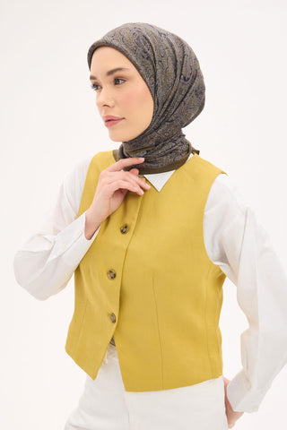 Arve Eşarp Etnik Haki 90x90